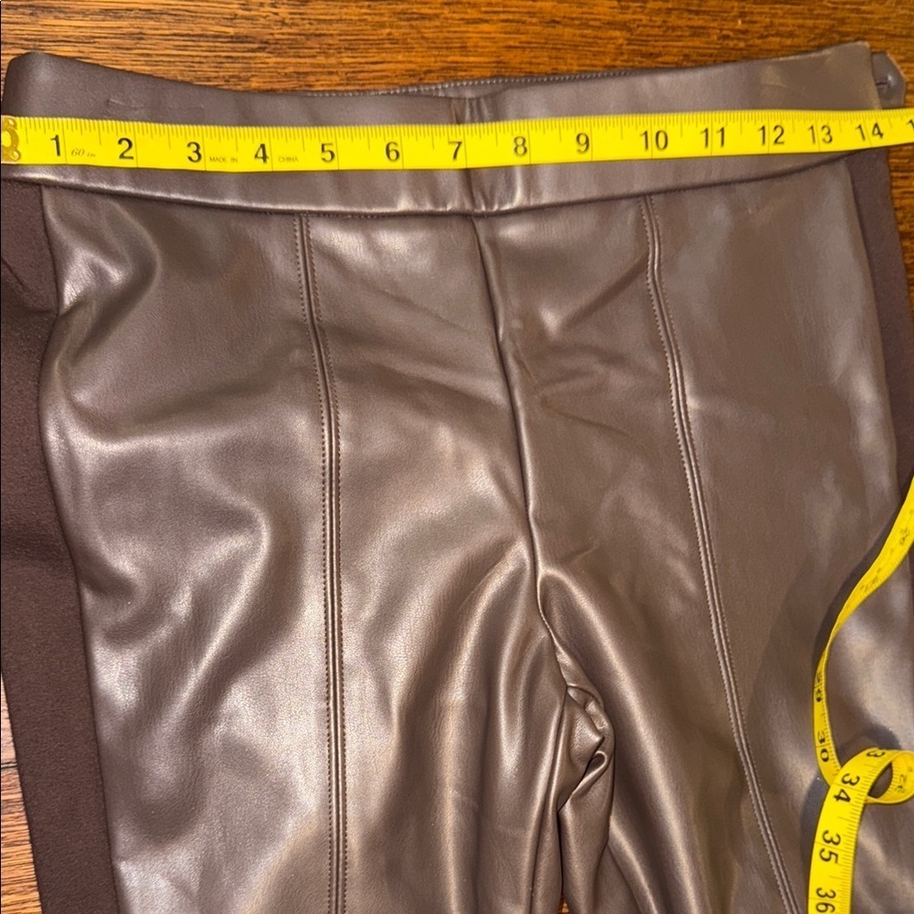 Talbots Chocolate Faux Leather Portland Pant Trousers - Picture 5 of 7